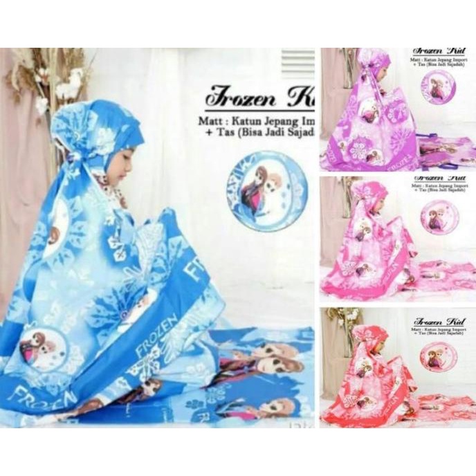 MUKENAH SHOLAT ANAK, MOTIF KARAKTER FROZEN USIA 3- 12 TAHUN