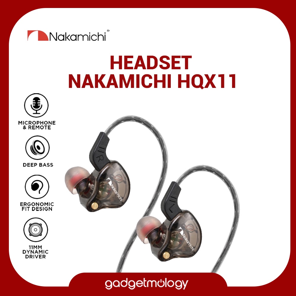 Nakamichi HQ X11 Dynamic Driver In Ear Monitor IEM Wired Earphone Headset Jack 3,5mm with Mic Microh