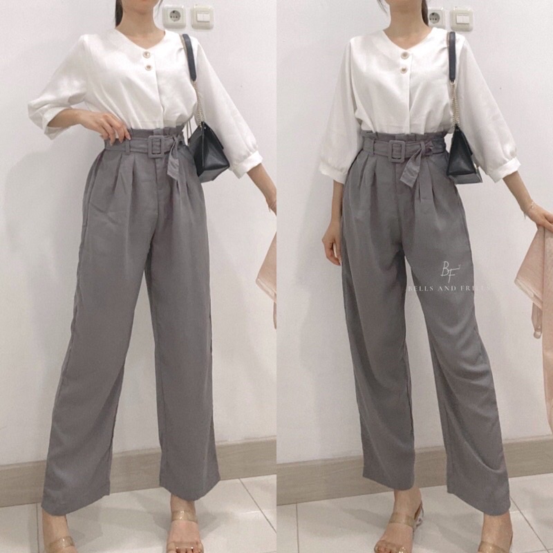 PANTS BELT WANITA / CELANA KULOT WANITA / PANTS WANITA / CELANA HIGH WAIST / CELANA KULOT WANITA