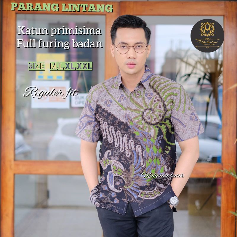 Batik Pria PENDEK Reguler Fit Keris Modern Premium Baju Atasan Batik Cowok Original Prabuseno Alisan