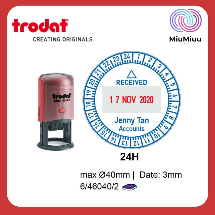 

Terlaris Stempel Bulat Trodat Tanggal 46140 U-24 + Letter Original 40 Mm
