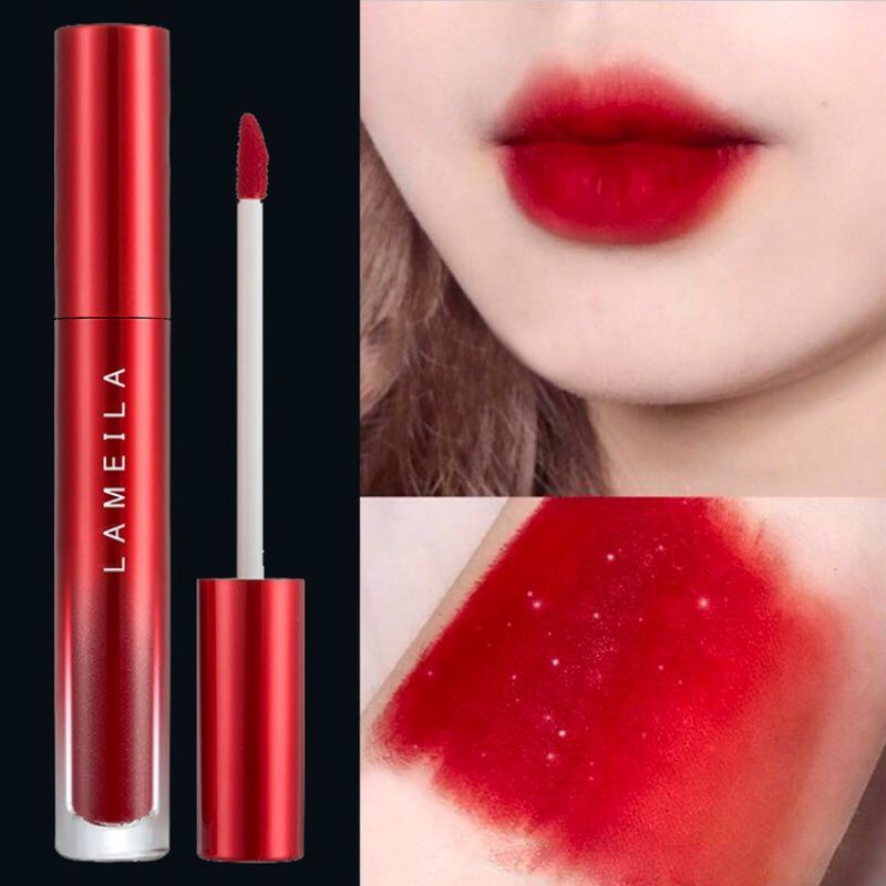 (COD) Liptint Lameila Lipstick Matte Special Red Edition Waterproof Tahan Lama