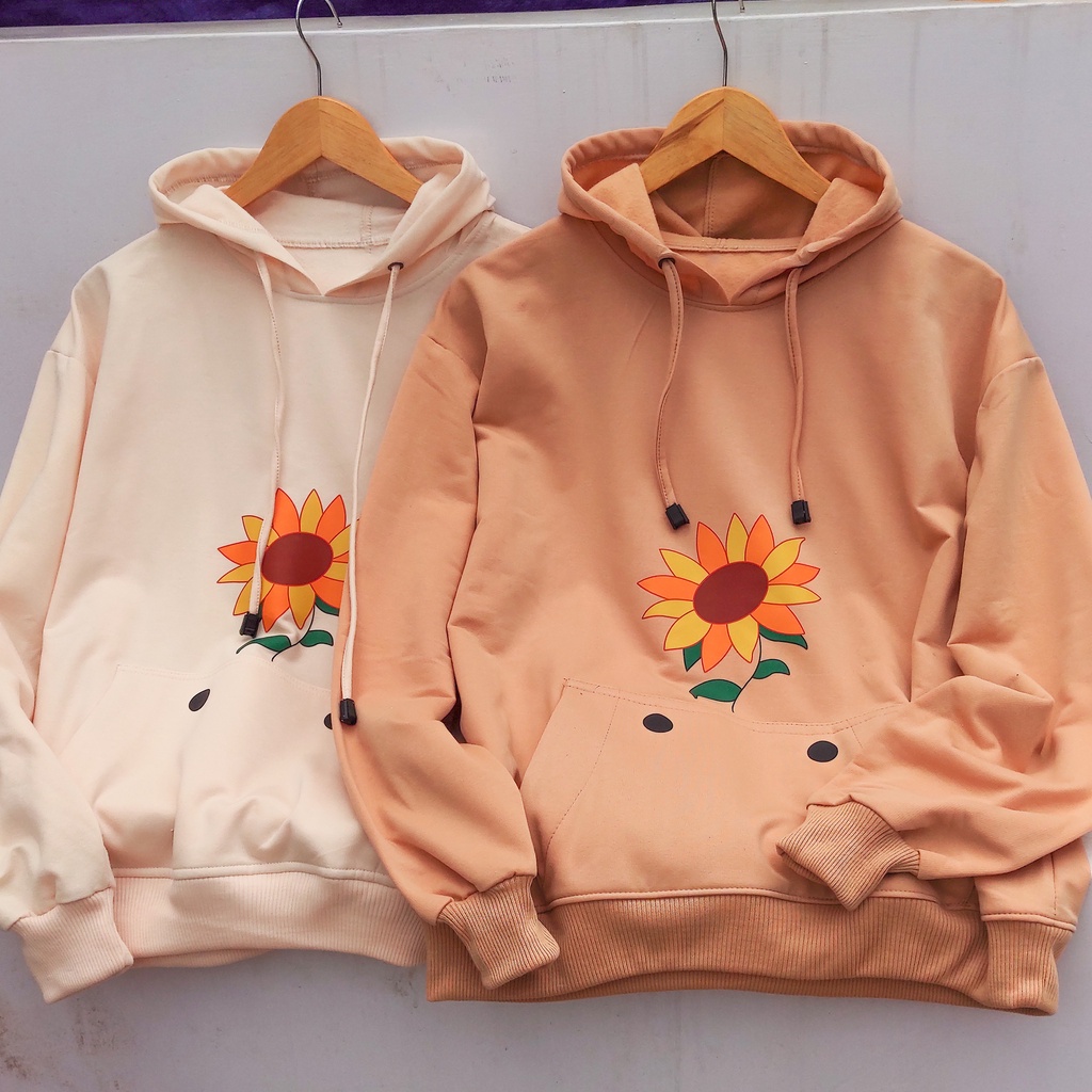 Hoodie Wonder Egg Sunflower Korean Style Wanita &amp; Pria Oversize L - XL - XXL - XXXL Terbaru