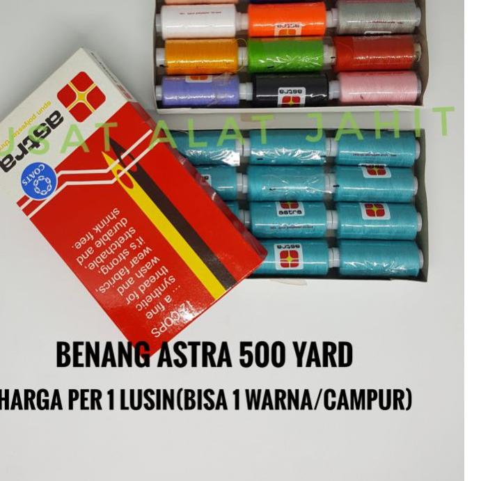 ℮ BENANG JAHIT JAIT TANGAN PAKAIAN BAJU CELANA MESIN LUBANG KANCING ASTRA BESAR GEDE 500YARD PER LUS