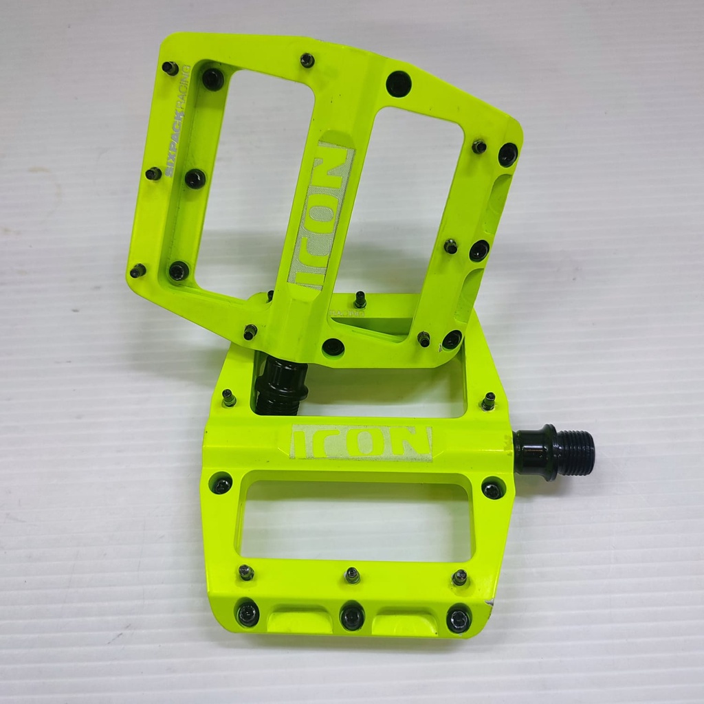 Pedal Sixpack Racing Icon Yellow Fluo Sealed Bearing Original Pedal MTB