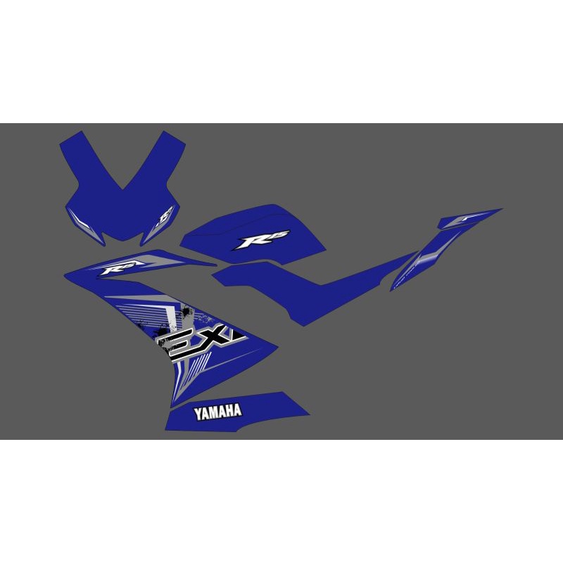 STRIPING STICKER YAMAHA R15 V3 LIS EXCITER ABU SILVER