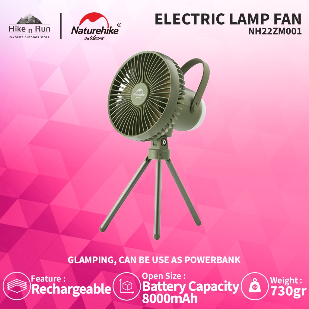 Naturehike Kipas Lampu Elektrik NH22ZM001 Rechargeable Electric Fan Lamp