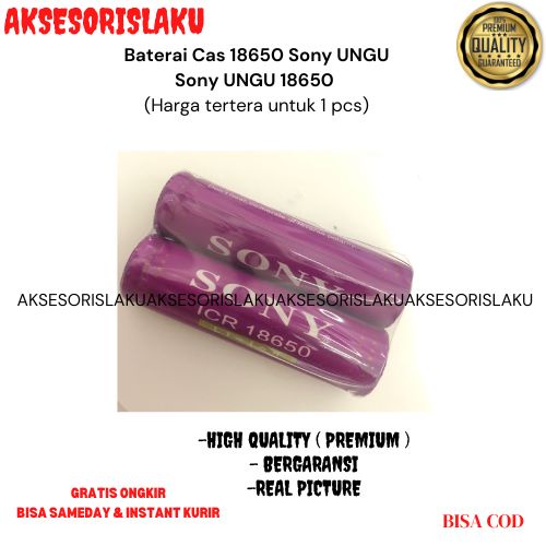 Baterai Cas 18650 Sony UNGU
