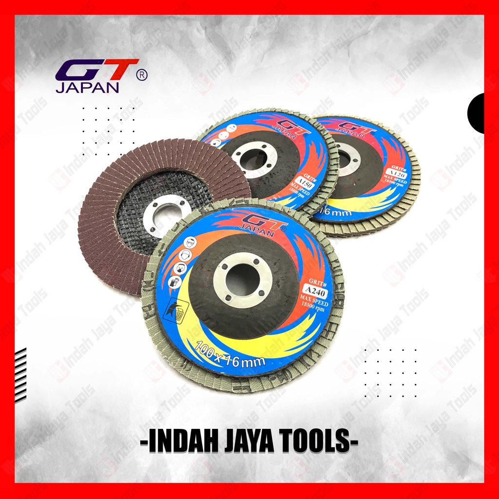 GT JAPAN Flap Disc Grit 120 150 180 240 - Amplas Tumpuk Susun Gerinda