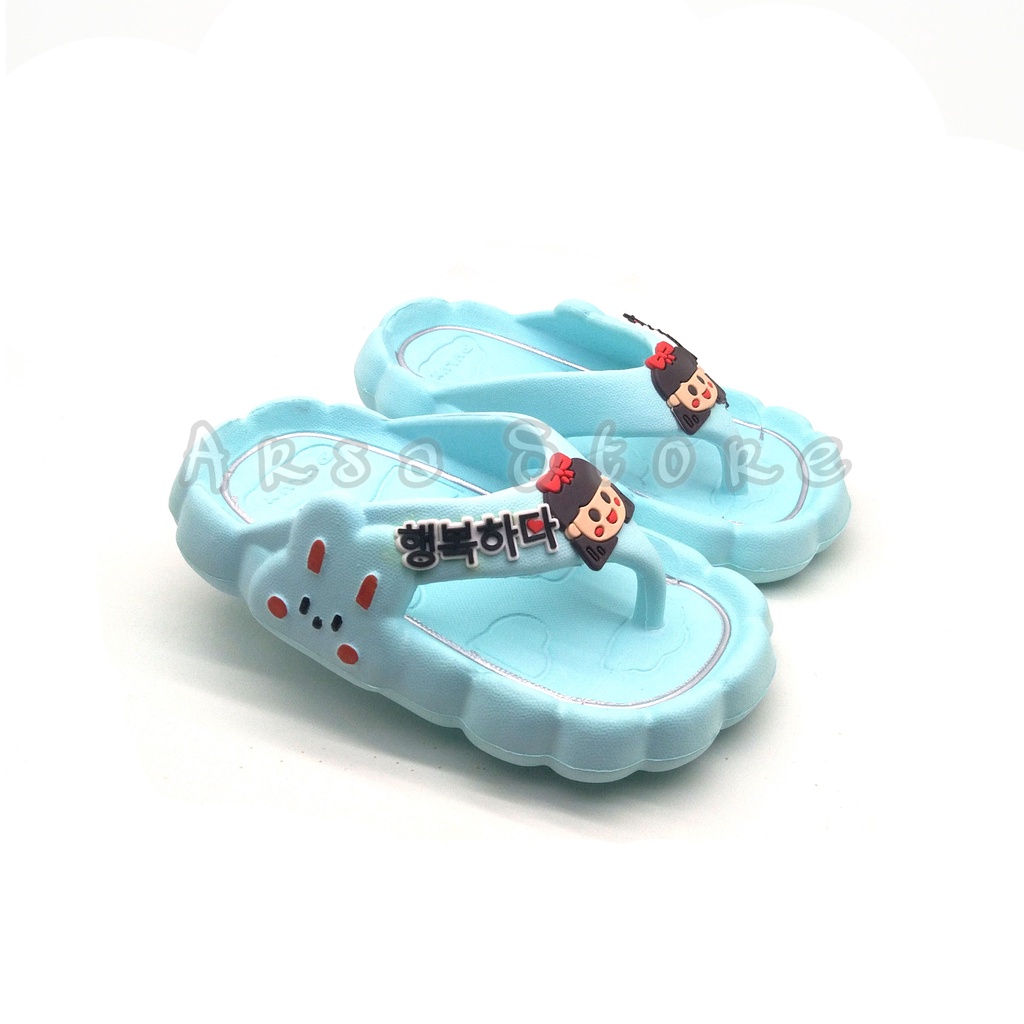 Sandal Jepit Korea Anak Perempuan Umur 2 - 9 tahun / Sendal Lucu Anak Cewek Karakter Korean Style