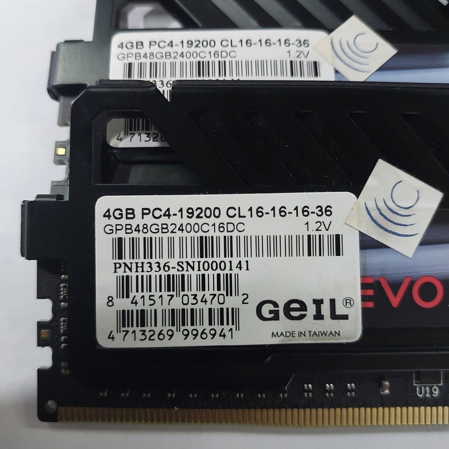 ram memori longdim geil evo potenza ddr4 8gb 19200 kit (2x4gb) dual chanel
