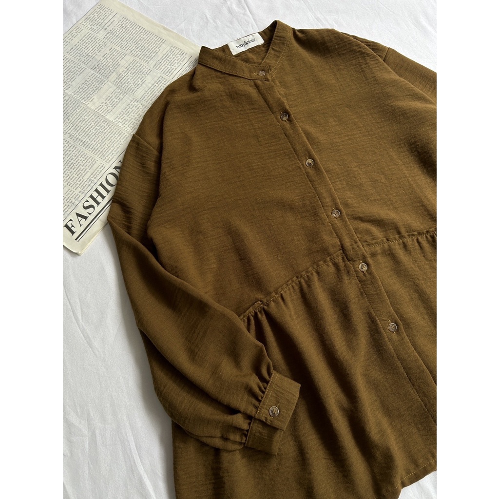 Myrubylicious DAGOLI SHIRT KODE G317| SHIRT | KEMEJA WANITA | KEMEJA LENGAN PANJANG | KEMEJA LINEN