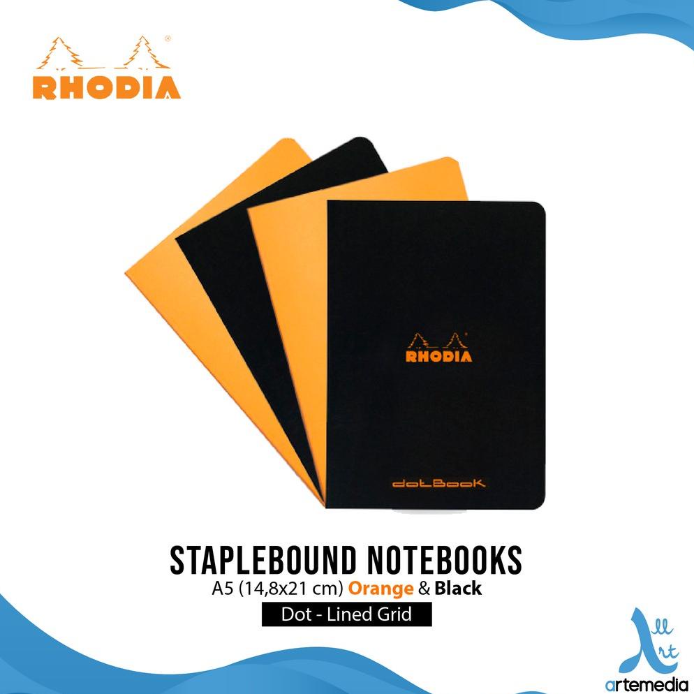 

Buku Catatan Rhodia A5 Staplebound Coated Card Cover Notebook