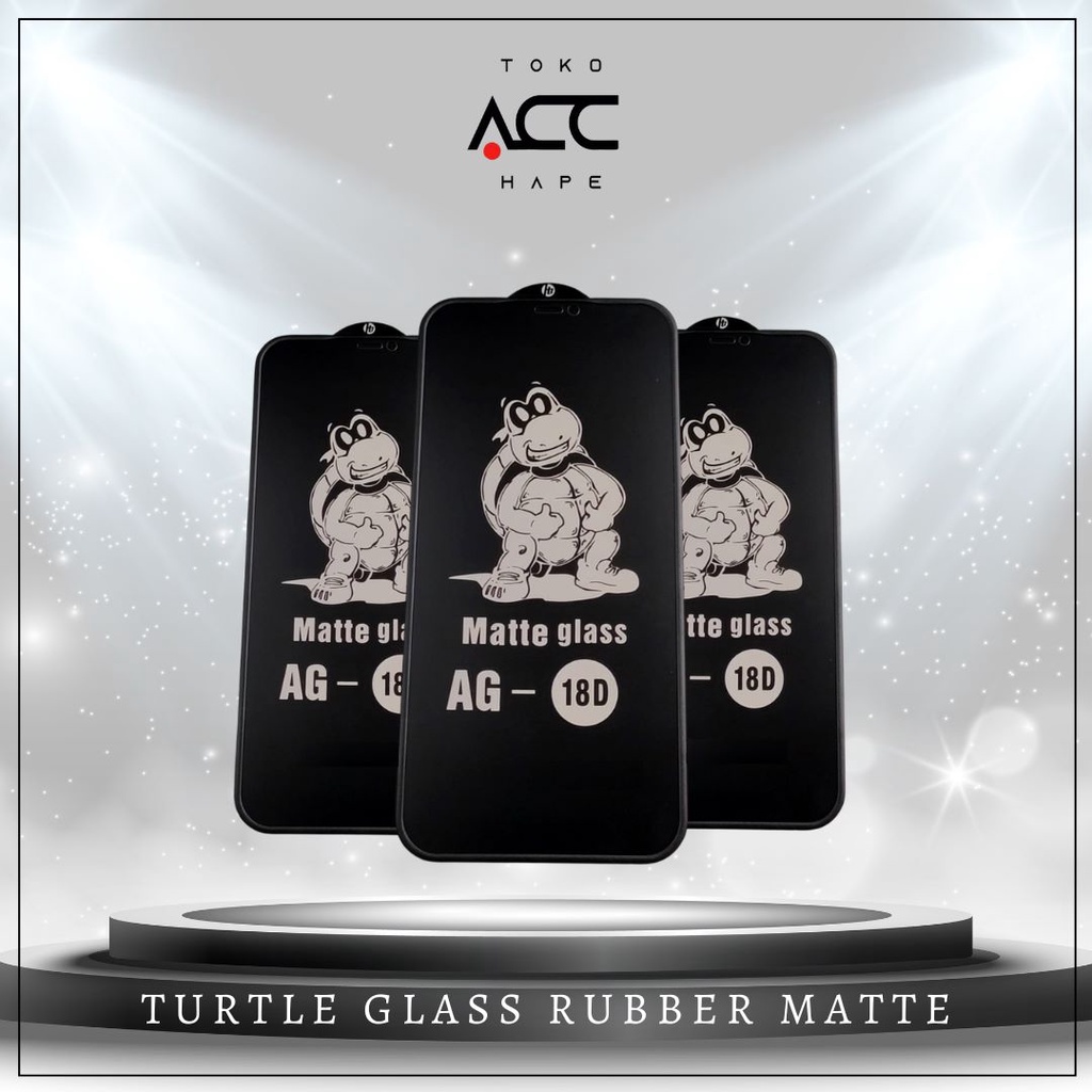 TEMPERED GLASS TURTLE IPHONE 12 &amp; 13 MINI/PRO/MAX RUBBER MATTE/ANTI GLARE