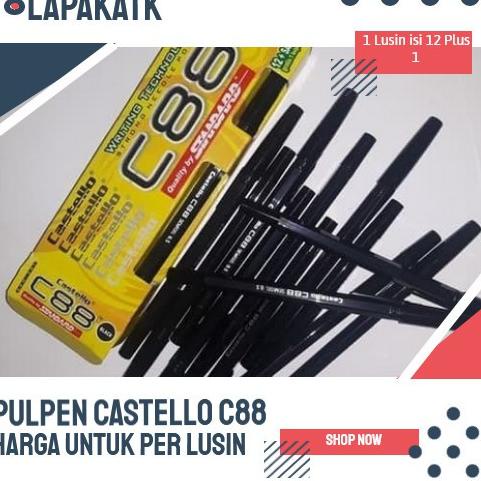 

Terbaru 2.2 TERMURAH Pulpen Standard Murah C 88 / Pen Standart Castello C88 (ISI 13)
