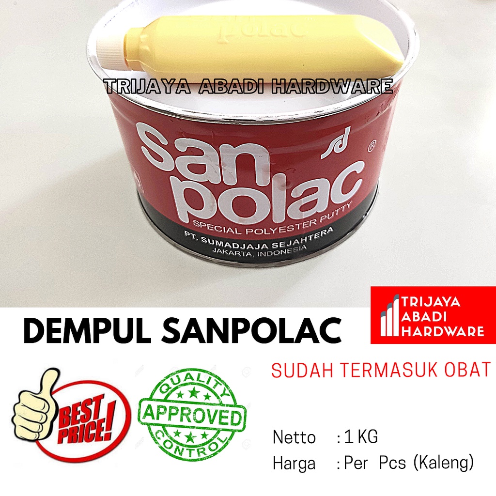 Dempul Sanpolac 1 kg Dempul Besi Kayu Hardener Resin