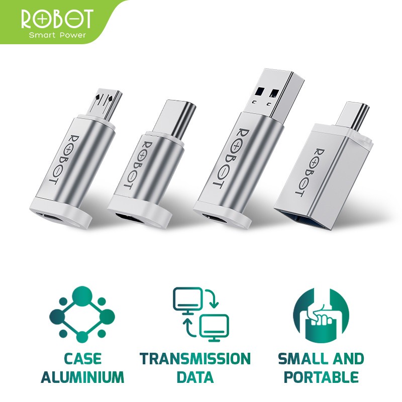 OTG ROBOT RT-OTG Type C/Micro to USB 3.0 Small Portable Alumunium CasE