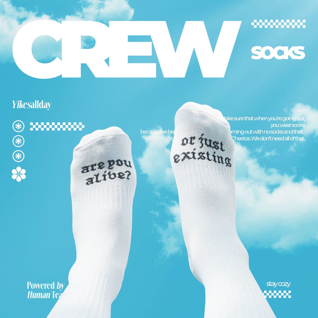 SOCKS | LOGOS | WHITE | BLACK | YIKESALLDAY