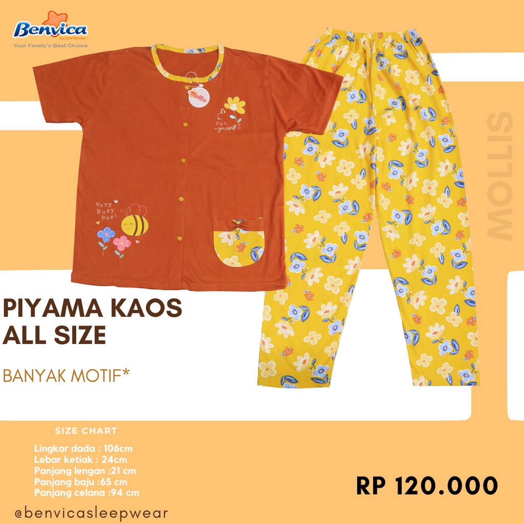 BAJU TIDUR WANITA CELANA PANJANG KAOS ADEM BANYAK MOTIF MOLLIS