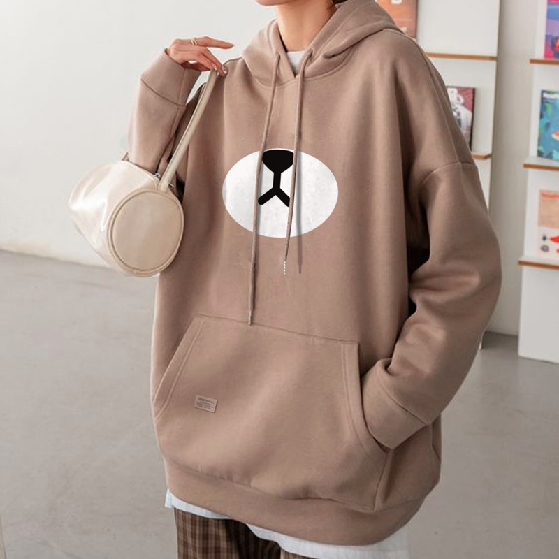 Parisdivarious Sweater Hoodie Jemper Bearline Bahan Fleece Size S - XL (Pria &amp; Wanita)