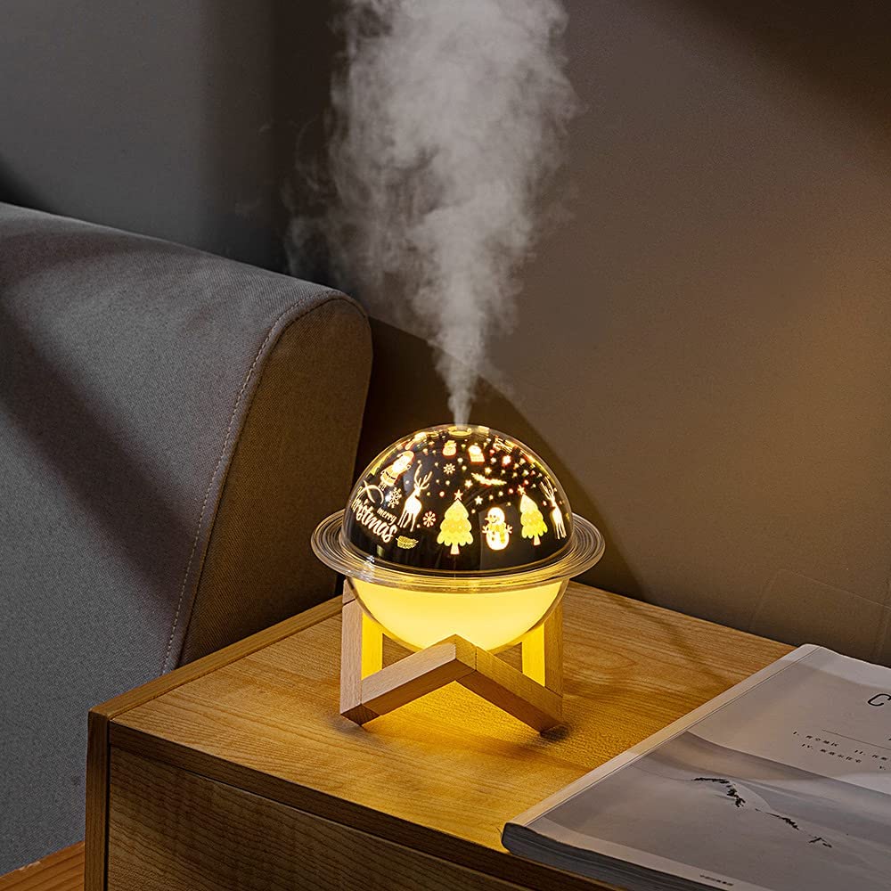 [ PAKET BUNDLING ] Moi 250ML Humidifier Diffuser Air Purifier Aromaterapy | Beautiful Night Light Planet