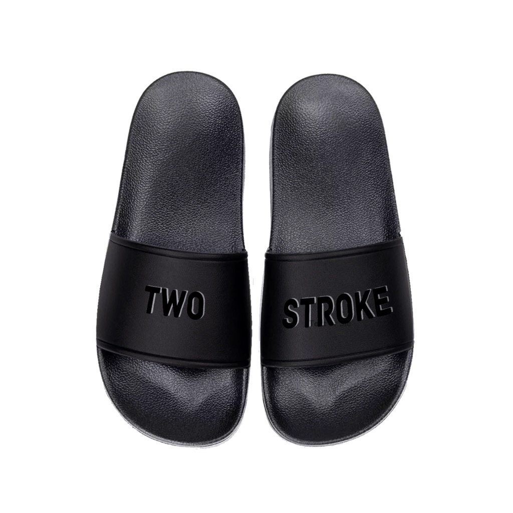 Sandal slide cowok | Sendal slip on pria | Slop karet distro hitam terbaru