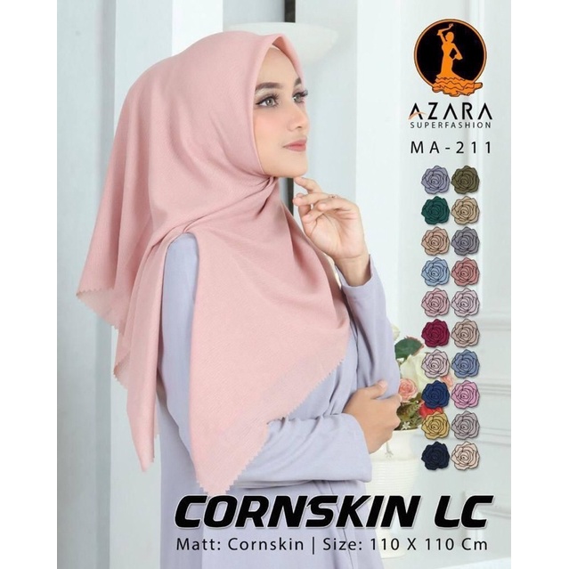 Agen Supplier Grosir Hijab Azara Cornskin Laser Cut Jilbab Segi Empat Polos Square Termurah