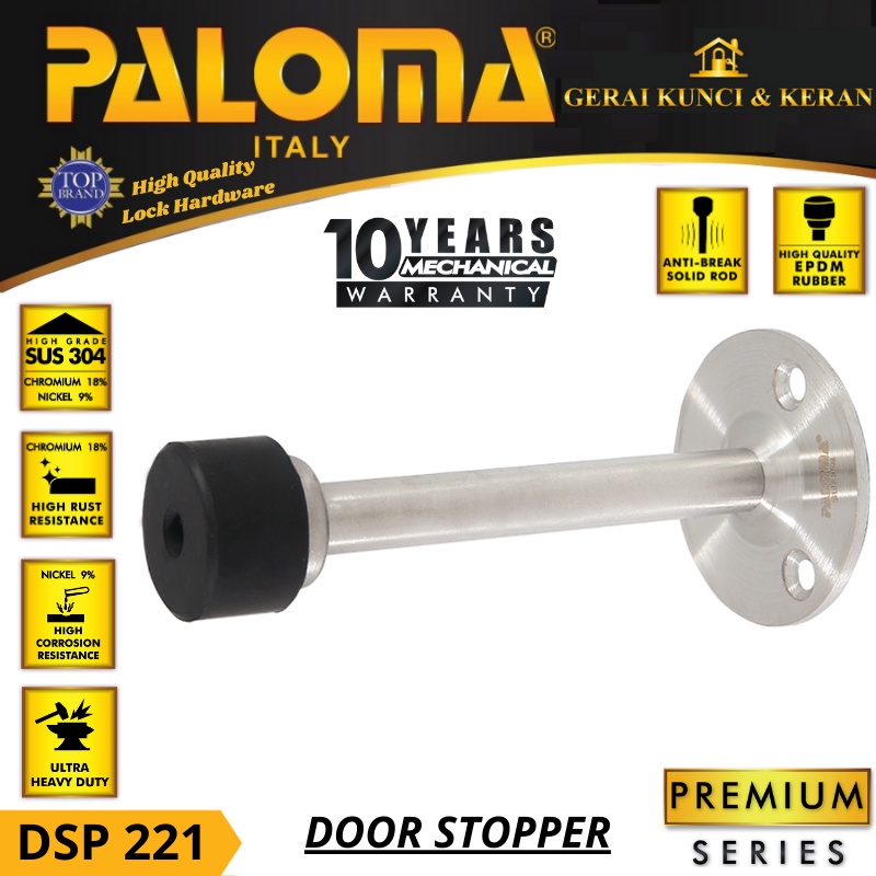 DOOR STOPPER Penahan Pintu  PALOMA DSP 221 KARET STAINLESS WALL DINDING