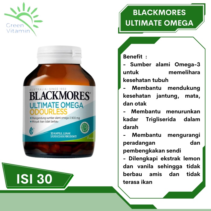 Blackmores Ultimate Omega Odourless 30 Softgel - Sumber Omega 3 Alami