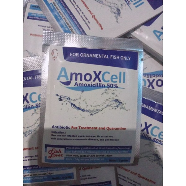 Amoxcell obat ikan karantina antibiotik / amoxicillin / amoxcell / amoxcel / antibiotik ikan / obat ikan / amoxicillin 50% / obat ikan karantina