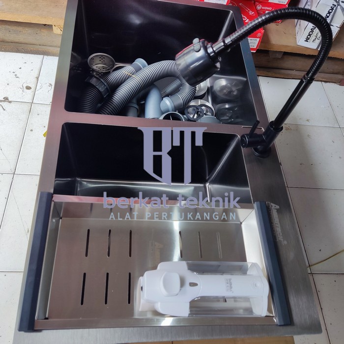 Bak Cuci Piring BCP / Kitchen Sink 2 lubang - AMERITECH BLACK