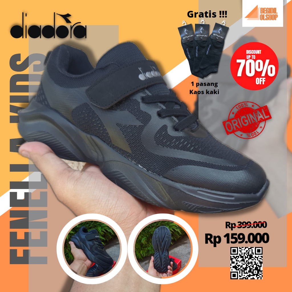 SEPATU ANAK DIADORA FENNELA FULL HITAM