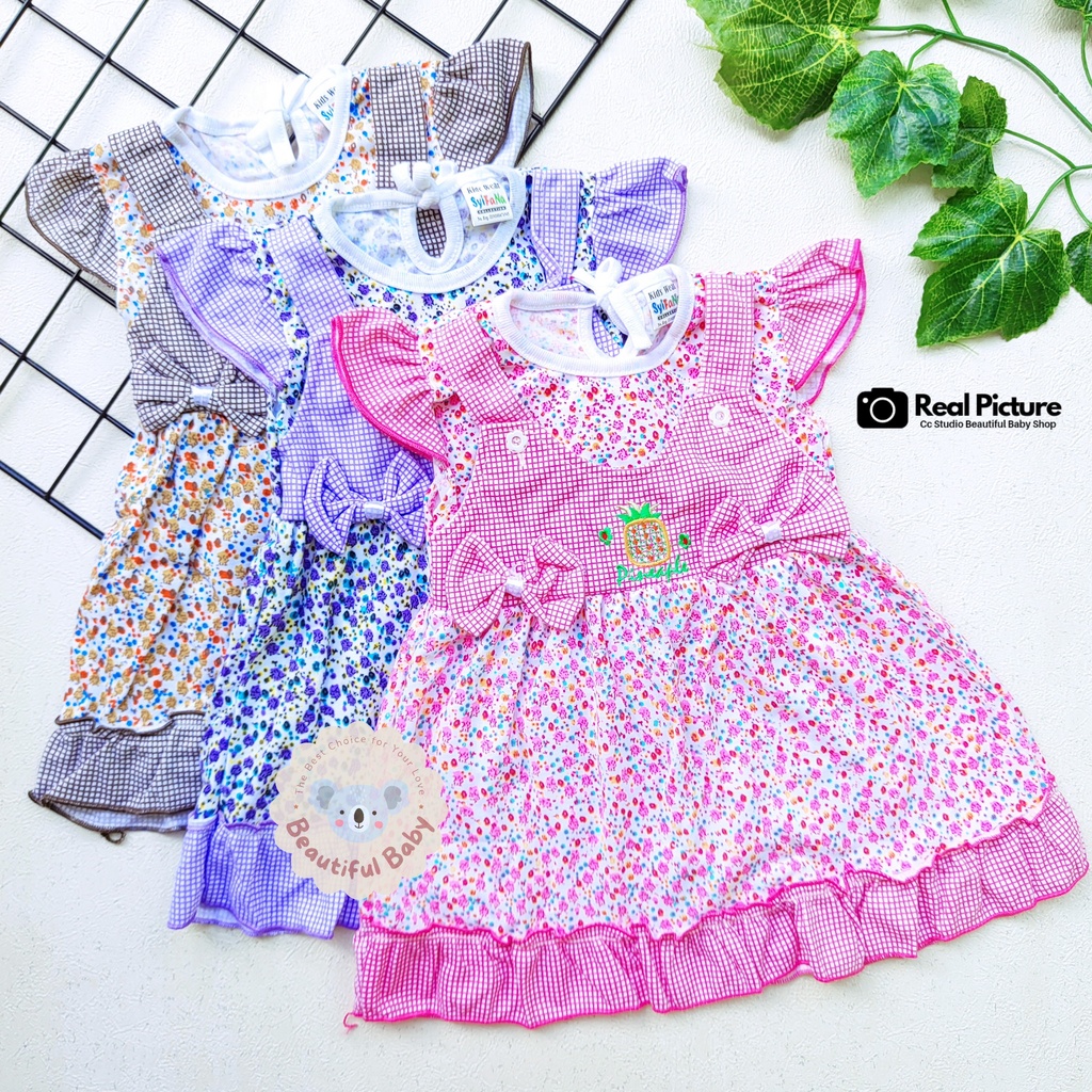 Dress Bayi Perempuan Motif Nanas / Rok Baju Bayi Perempuan  Merk Syifana / Baju Bayi Perempuan/ Baby.ou