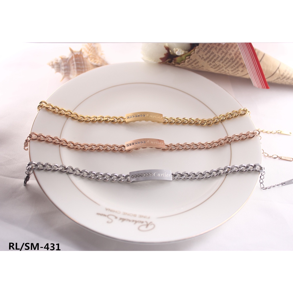 Gelang Titanium Anti Karat Perhiasan Wanita Jewelry 431