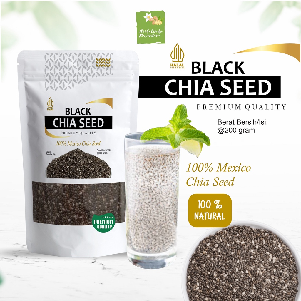 

Chia seed, chia seed organic, chia seeds, chia seed organik, biji chia, black chia seed, chia seeds untuk diet isi 200 Gram