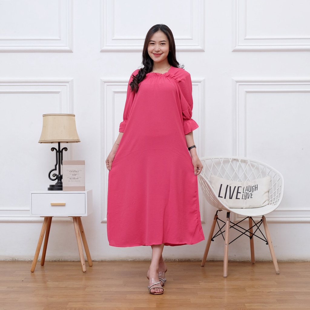 MOZA DRESS GAMIS WANITA MUSLIMAH AIRFLOW CRINCKLE DEODORA PREMIUM TERMURAH KEKINIAN