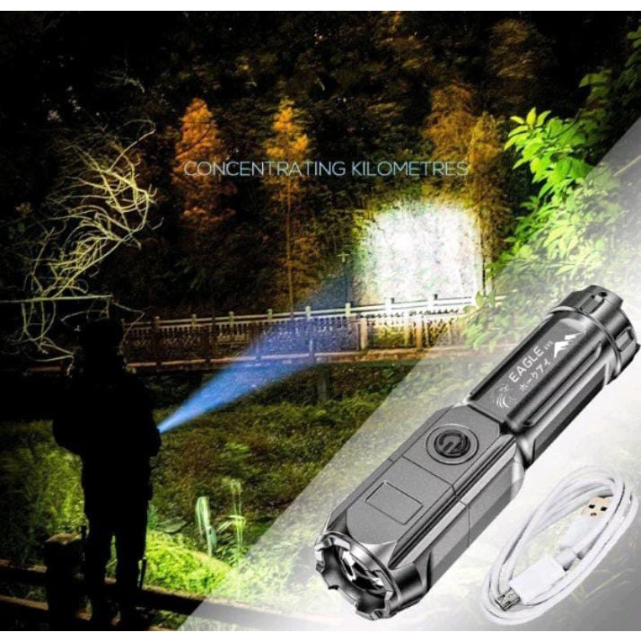 Senter Swatt Led 36W / Senter LED Recargeable / Senter Cas / Senter jarak jauh zoom in Zoom out