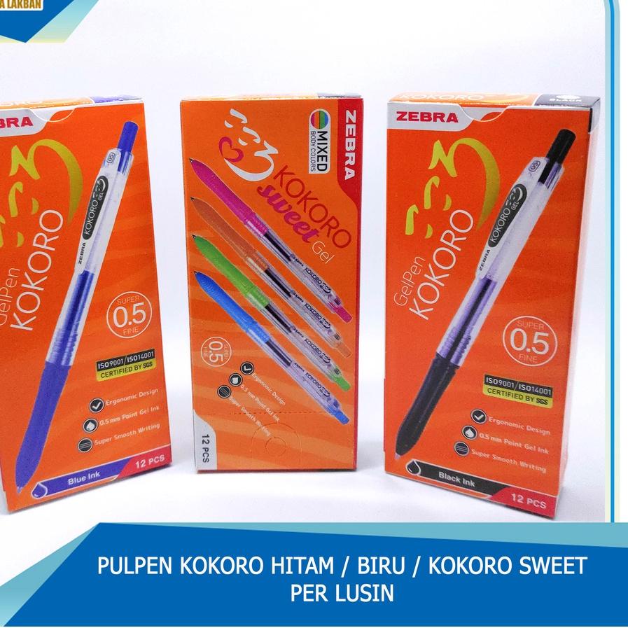 

♂ Pulpen Zebra Kokoro Hitam / Biru / Sweet Semi Gel - LUSIN ♥