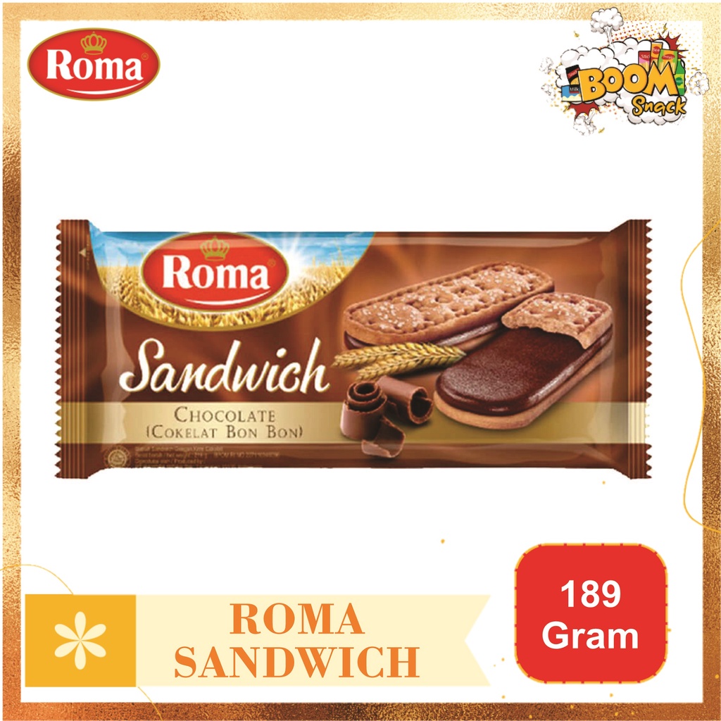 Roma Sandwich Cokelat Kacang Kemasan 189 Gram