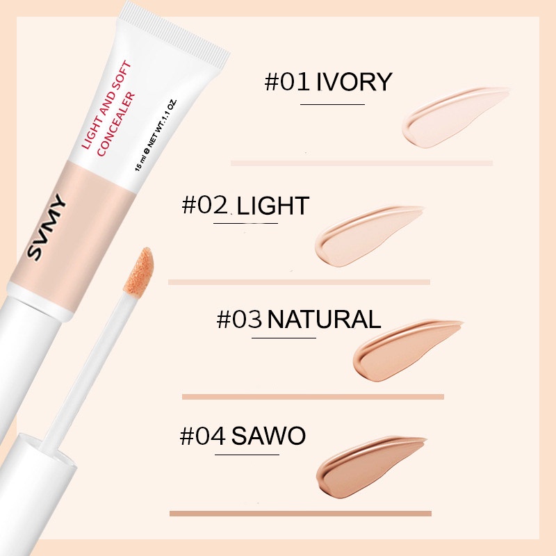 SVMY Light Soft Concealer Waterproof Tahan Lama dan Tahan Air Menutupi Noda dan Jerawat