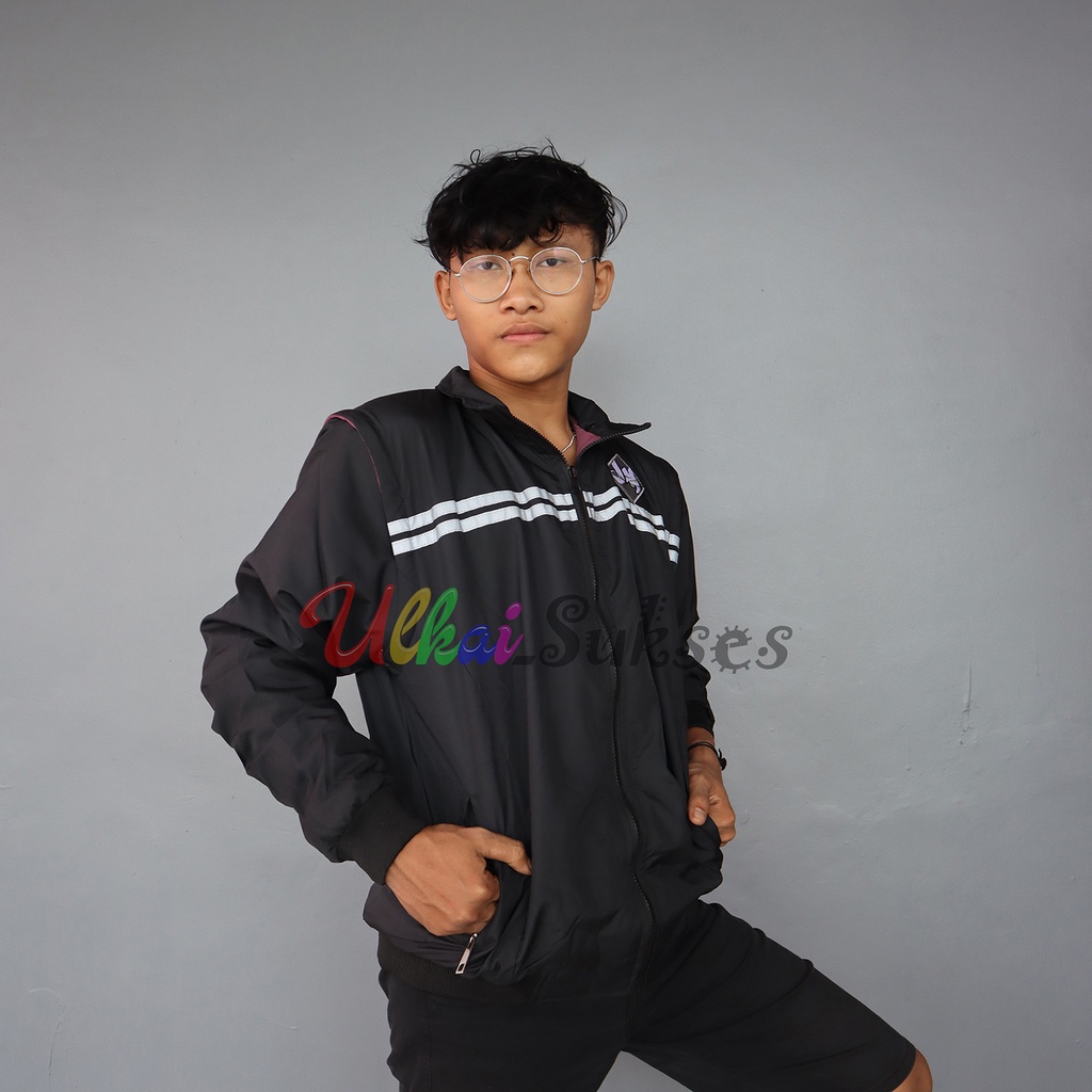 Rompi Jaket Logo JM Plus Motif Garis Double Fungsi Rompi Motor Jaket Outdoor Rompi Outdoor Jaket Motor Hight Quality