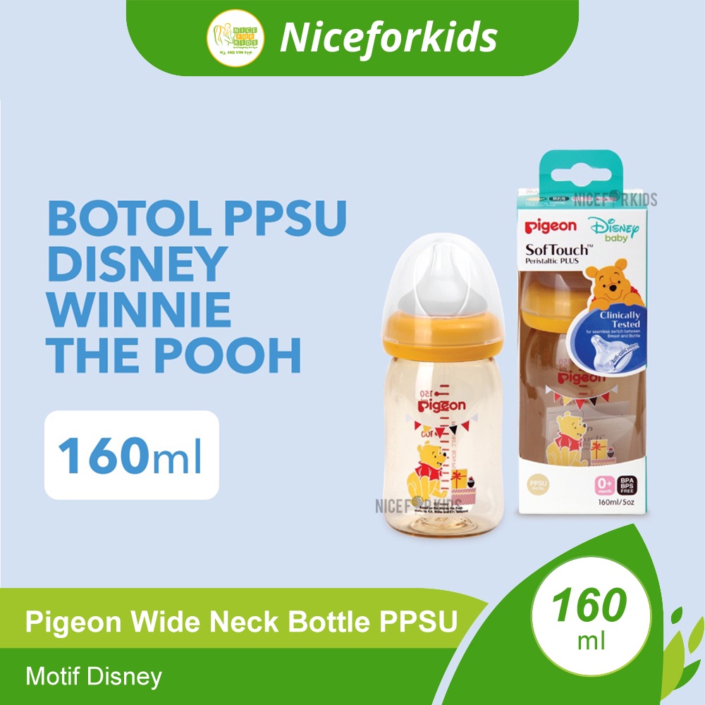 Pigeon Wide Neck Bottle PPSU 160ml / Wide Neck Bottle 240ml Botol Susu Bayi Wide Neck