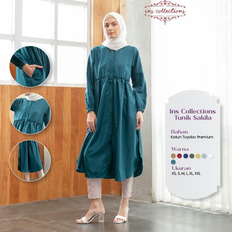 MENARIK Ins Collections Tunik Sakila Baju Atasan Muslim Wanita Casual Bahan Katun Toyobo Premium War