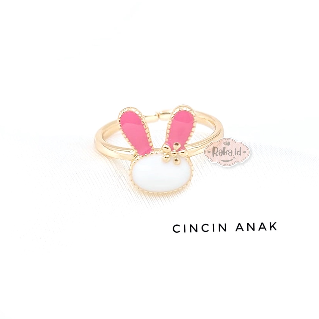 Cincin Anak Perempuan Cincin Anak Anti Karat Motif Rabbit Kelinci Bunga 1263