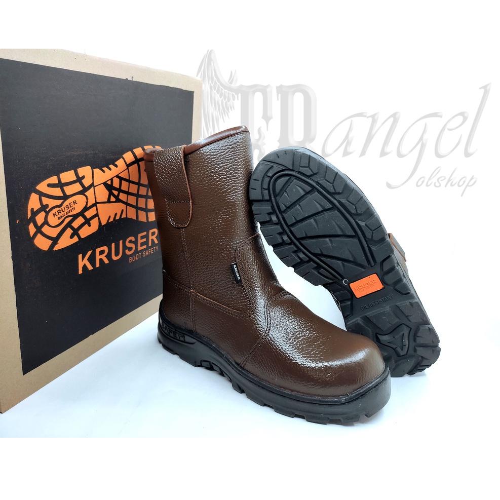 STOK TERBATAS sepatu safety proyek kulit asli ref kruser texas brown