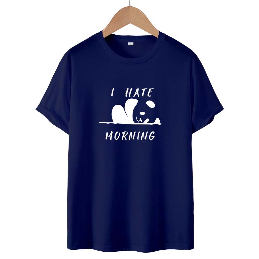 KAOS T-SHIRT I HATE MORNING / KAOS DISTRO WANITA.