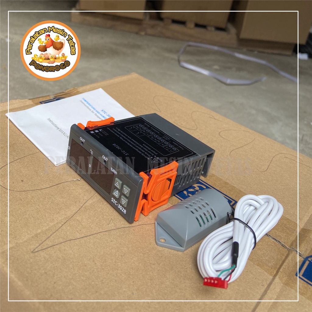 ORIGINAL STC 3028 Termohygrostat 220V Termostat Hygrostat Pengatur Suhu Dan Kelembaban Otomatis