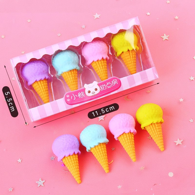 

SET PENGHAPUS PENSIL 4PCS MODEL ICE CREAM LUCU