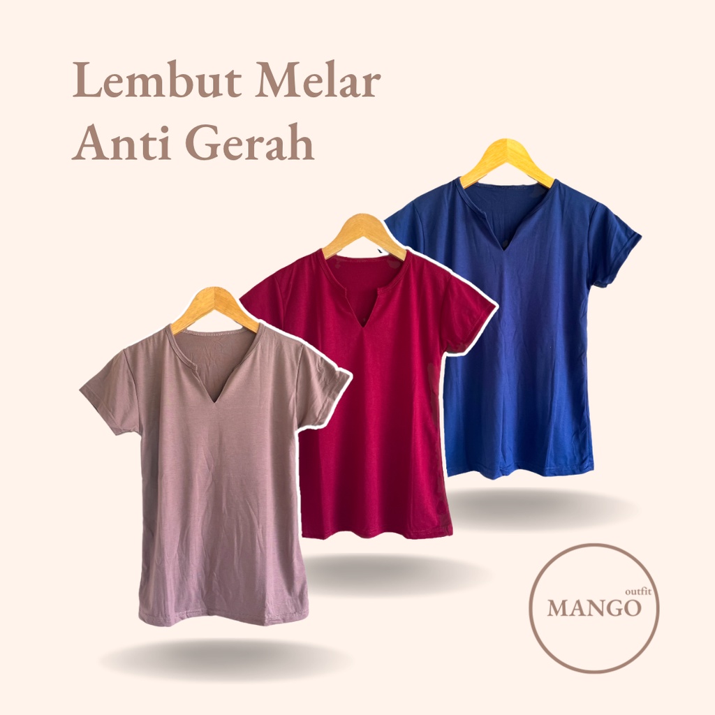 kaos wanita POLOS lengan pendek OVneck