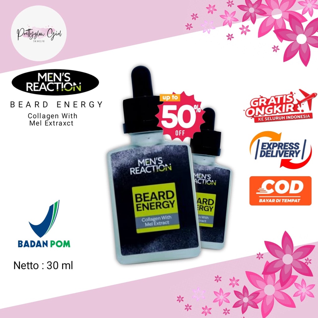 Serum Penumbuh Penguat Bulu Kumis Dan Jenggot Murah Extract Collagen Mens Reaction Original